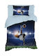 Viopros Sheet Set Single with Elastic Band Cotton World Cup Blue 100x200cm 3pcs