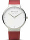 Bering Time Max Rene Herrenuhr 40mm Batterie mit Rot Kautschukarmband