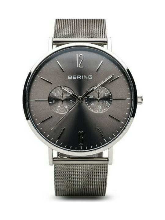 Bering Time Classic Watch Battery with Gray Metal Bracelet