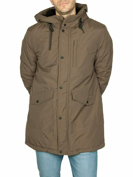 Splendid Men's Winter Parka Jacket Brown