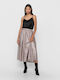 Only High Waist Midi Skirt in Gray color