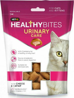 VetIQ Healthy Bites Urinary Care Snack-Leckereien mit Käse mit Katzenminze mit Käse & Katzenminze für Junge Katzen 65gr MC5030