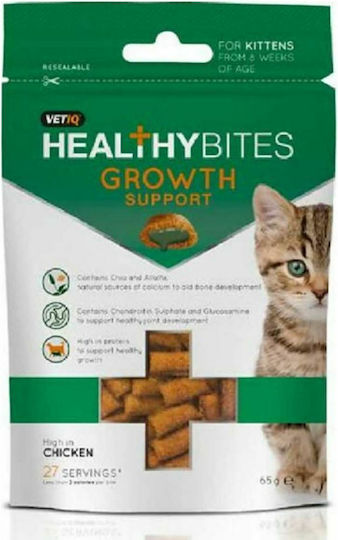 VetIQ Healthy Bites Growth Support Λιχουδιές με Κοτόπουλο για Ανήλικες Γάτες 65gr