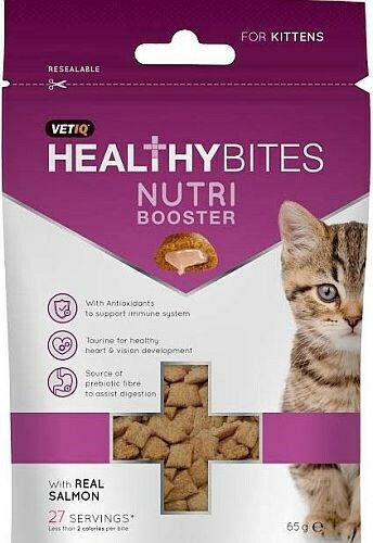 VetIQ Healthy Bites Nutri Boosters Cat Treats With Salmon For Young Cats 65gr