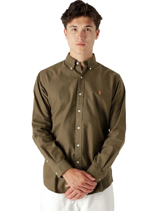 Long-sleeved Cotton Shirt Khaki