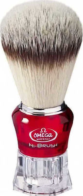 Omega Hi Brush Shaving Brush with Synthetic Hair Bristles Red