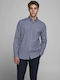 Jack & Jones Men's Shirt Long Sleeve Cotton Blue