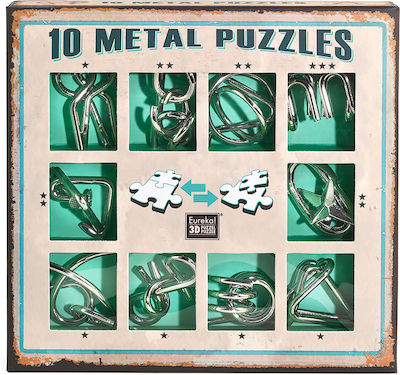 Eureka 10 Puzzles Metallic Riddle Green for 8+ Years PF10-G