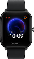 Amazfit Bip U 41mm Αδιάβροχο Smartwatch με Παλμογράφο (Μαύρο)