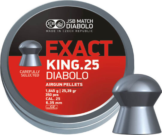 JSB Match Diabolo Exact King.25 Pellets Airgun 6.35mm 350pcs 1.645g/25.39gr 350pcs 5290