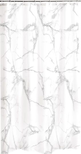 Douceur d'Intérieur Marbre Shower Curtain 180x200cm White