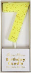 Meri Meri Birthday Candle Number "7" in Yellow Color 4528-7