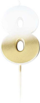 Ginger Ray Birthday Candle Number "8" in Gold Color MIX-224