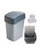 Curver Pacific Flip Waste Bin Waste Plastic Charcoal-Silver 45lt 1pcs