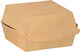 Disposable Burger Paper Box Kraft 16x15.5x9cm 50pcs