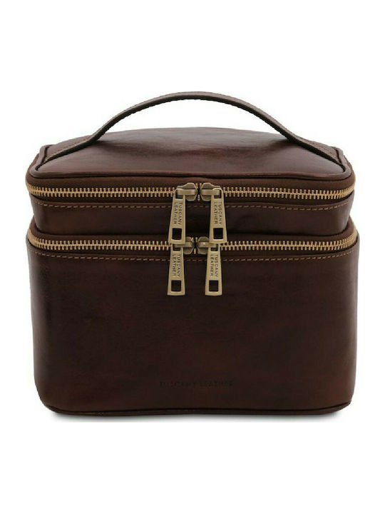 Tuscany Leather Toiletry Bag Eliot Coffee 15cm