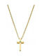 Women's Cross from Gold Plated Steel with Chain