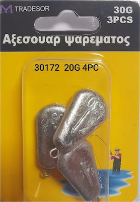 Tradesor Greutate Sinker Echipament de pescuit Plumb 20g Set 4buc