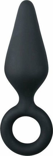 Easytoys Buttplug with Pull Ring Small Anal Plug Klein Black 8.5cm