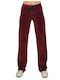 Paco & Co Pantaloni de trening pentru femei Burgundy Catifea 2119691