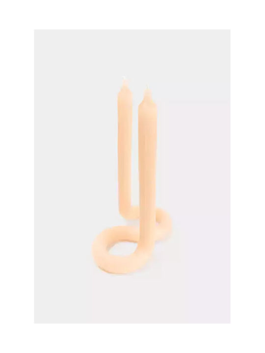 Candle with two tips Lex Pott Twist Candle Peach H24 x W10 x L17.5 cm
