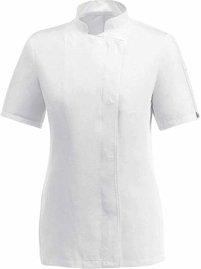 Egochef Σακάκι Σεφ 100% Microfiber Γυναικείο Λευκό με Κοντό Μανίκι