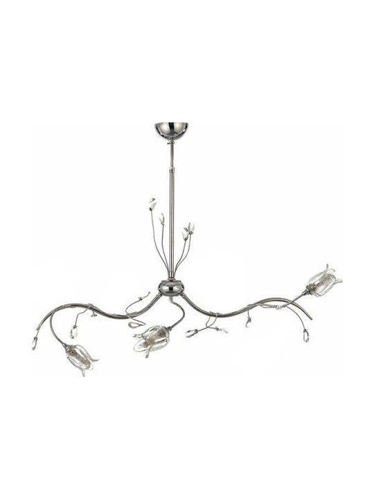 Inlight Pendant Light Three-Light with Crystals for Socket G9 Oxidized