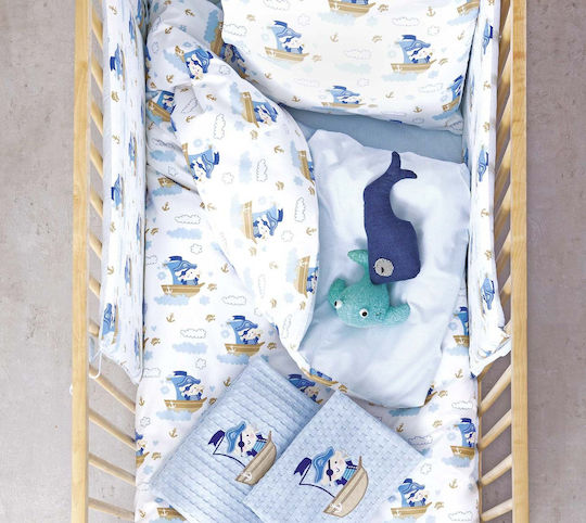 Nima Captain Nook Baby Quilt Baumwolle Hellblau 120x160cm