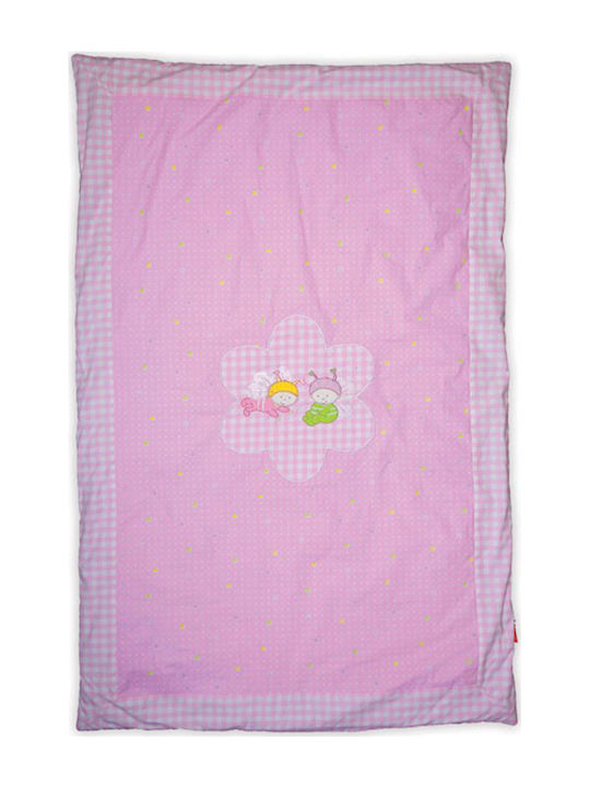 Nef-Nef Homeware Bees Βρεφικό Κουβερλί Βαμβακερό Ροζ 110x140cm