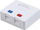 Central Double External Network Socket RJ45 Cat5 in White Color 01-60-196