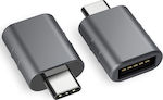 Syntech MARK3 Converter USB-C male to USB-A female Space grey Gray 2pcs