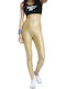Women's Long Training Legging High Waisted Gold