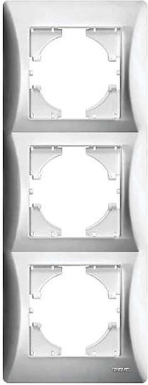Lineme Hseries Schalterrahmen 3-fach Vertikale Montage in Silber Farbe 50-00127-5