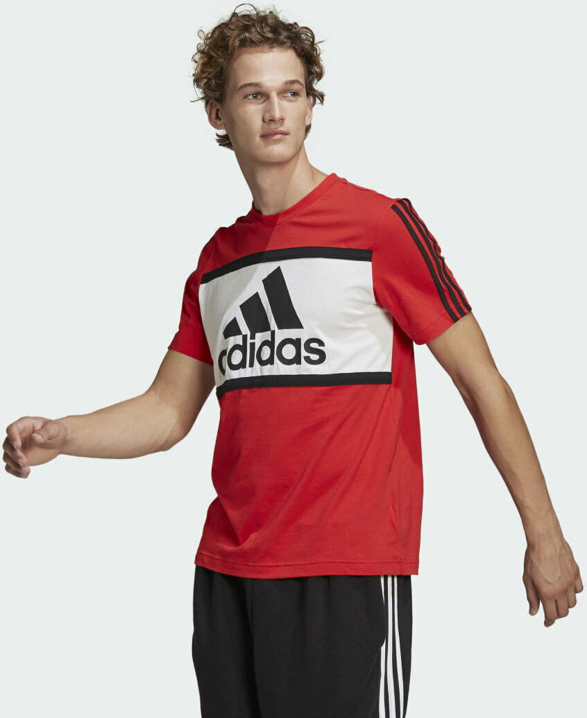 Adidas Essentials Logo Colorblock Tee GK8914 Scarlet Skroutz.gr