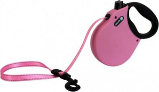 Alcott Foldable Dog Leash/Lead Strap Adventure Retractable with Small Tape 5m up to 20kg Pink in Black color 5m up to 20kg