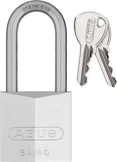 Abus 84IB/40HB40 Steel Padlock Brass with Key Shipping 40x78.5mm 40mm Silver 3pcs