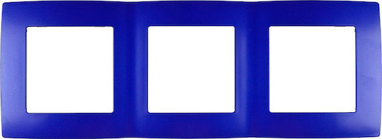 Elmark City Switch Frame 3 Positions Horizontal Installation in Blue Color 190667