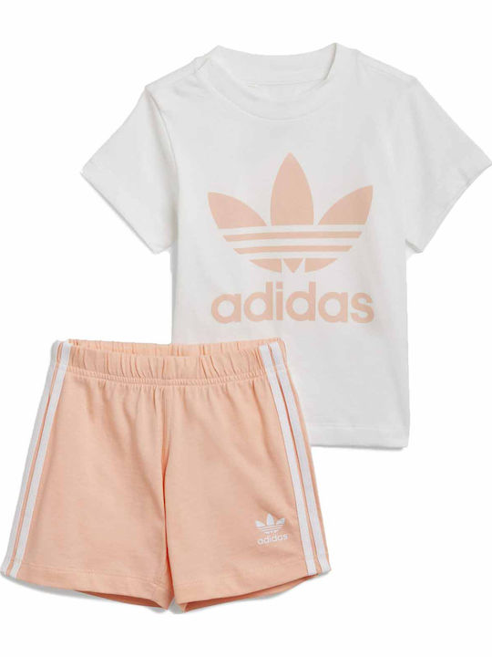 Adidas Παιδικό Σετ με Σορτς Καλοκαιρινό για Κορίτσι 2τμχ Λευκό