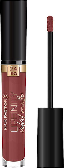 Max Factor Lipfinity Velvet Matte Liquid Long Lasting Liquid Lipstick Velvet 075 Modest Mauve 3.5ml