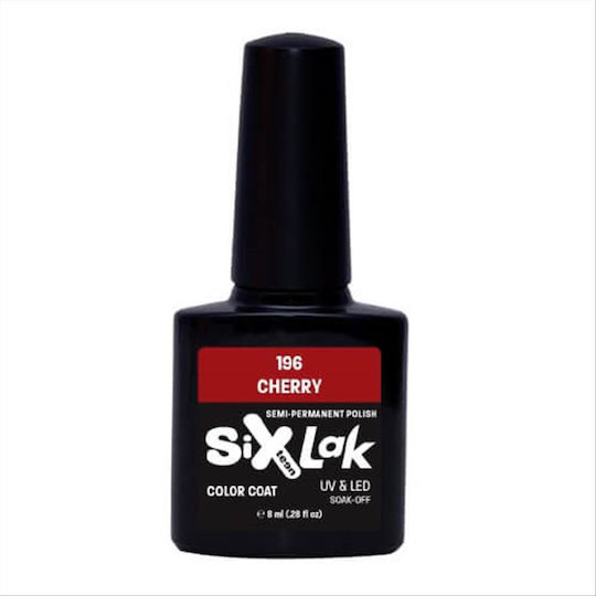 Sixteen Cosmetics SixLak Ημιμόνιμο Βερνίκι Νυχιών Cherry 196 8ml