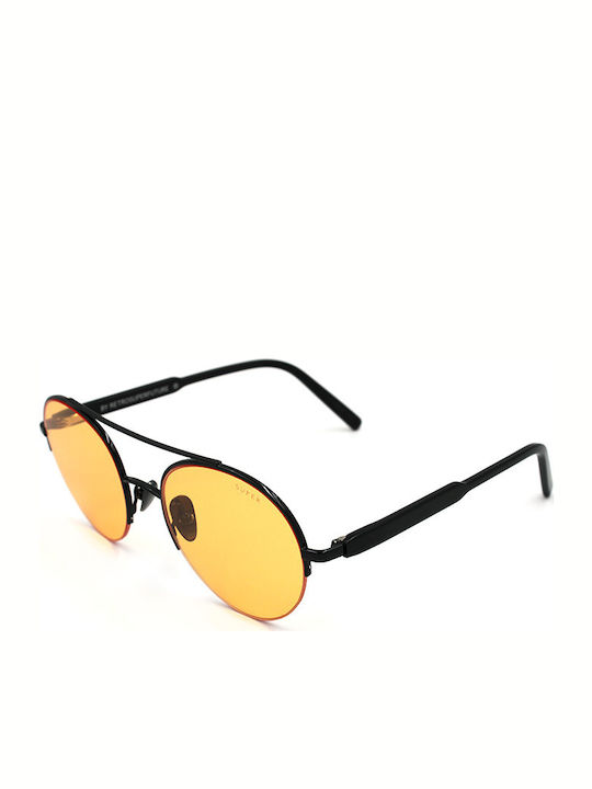 Retrosuperfuture Cooper Men's Sunglasses with Black Metal Frame and Yellow Lens