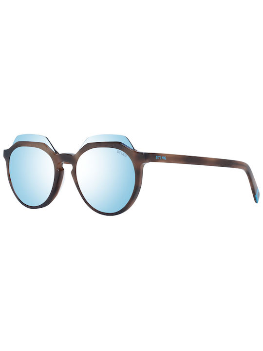 Sting Sunglasses with Brown Plastic Frame and Blue Lens SST197 9AJB