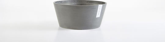 Ecopots Frankfurt Grau Pflanzgefäß Runder Topf Kunststoff Grau 50x50x25,5cm
