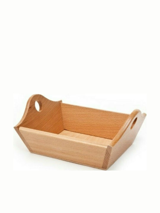 Wooden Bread Basket Brown 30x17x17cm