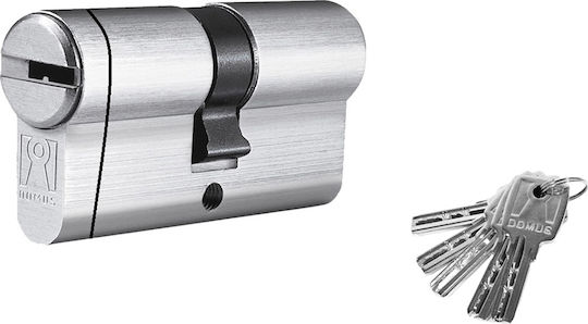 Domus Zylinderschloss Sicherheits ECON 100mm (35-65) mit 5 Schlüssel Silber