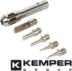 Kemper Soldering Iron Tips with adapter for flame cutter Set 5pcs 10503