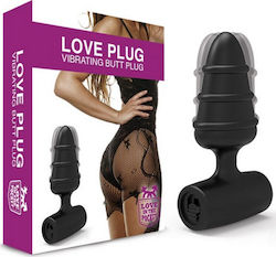 Love in the Pocket Love Plug Πρωκτική Σφήνα με Δυνατότητα Ασύρματης Λειτουργίας και Δόνηση σε Μαύρο χρώμα 6cm