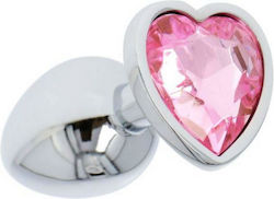 Toyz4lovers Heart Jewel Πρωκτική Σφήνα Silver / Pink 6.5cm