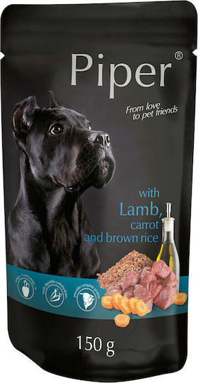Dolina Noteci Piper Wet Food Dogs in Pouches with Lamb, Carrot and Rice 150gr
