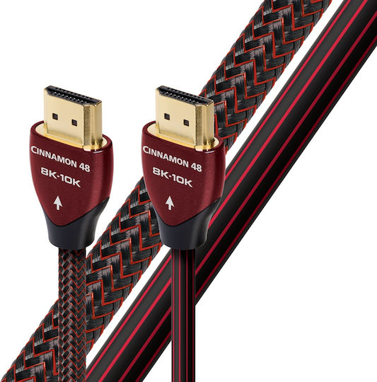 Audioquest Cinnamon 48 HDMI 2.1 Ultra High Speed 48Gbps 4K 120Hz HDR VRR Braided Cable HDMI Male - HDMI Male 2m Red